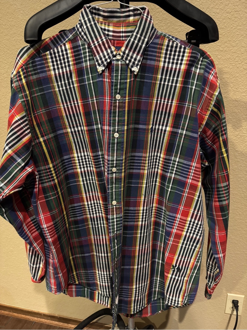 Ralph Lauren Red Green Blue Heavyweight Plaid Button-Down Shirt